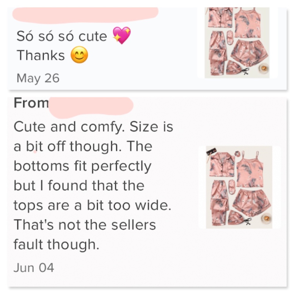 7 Piece Satin Pajama Set in Pink - Picture 14 of 16